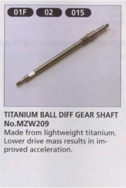 Kyosho Mini-Z Titanium Ball Diff Drive Shaft for MR-02