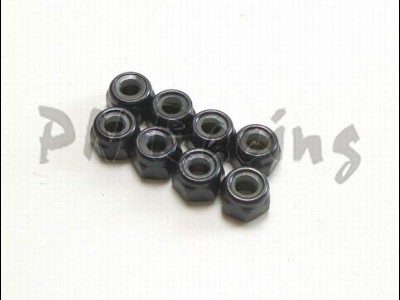 PN Mini-Z 3mm Black Lock Nut - 8PCS